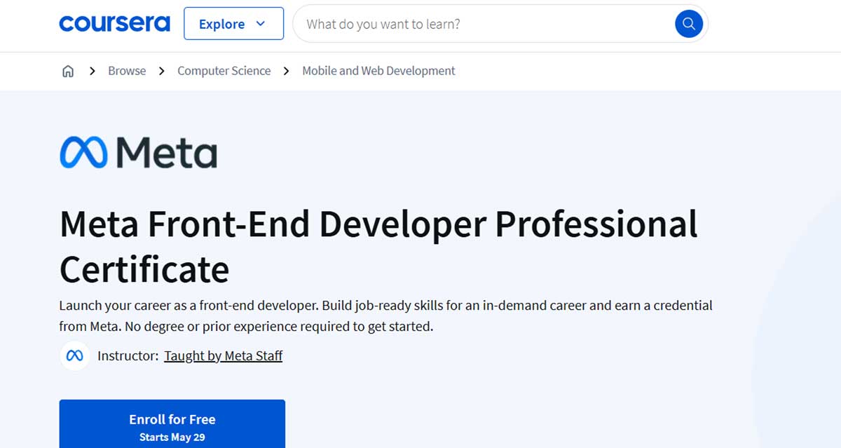 Meta Certificate
