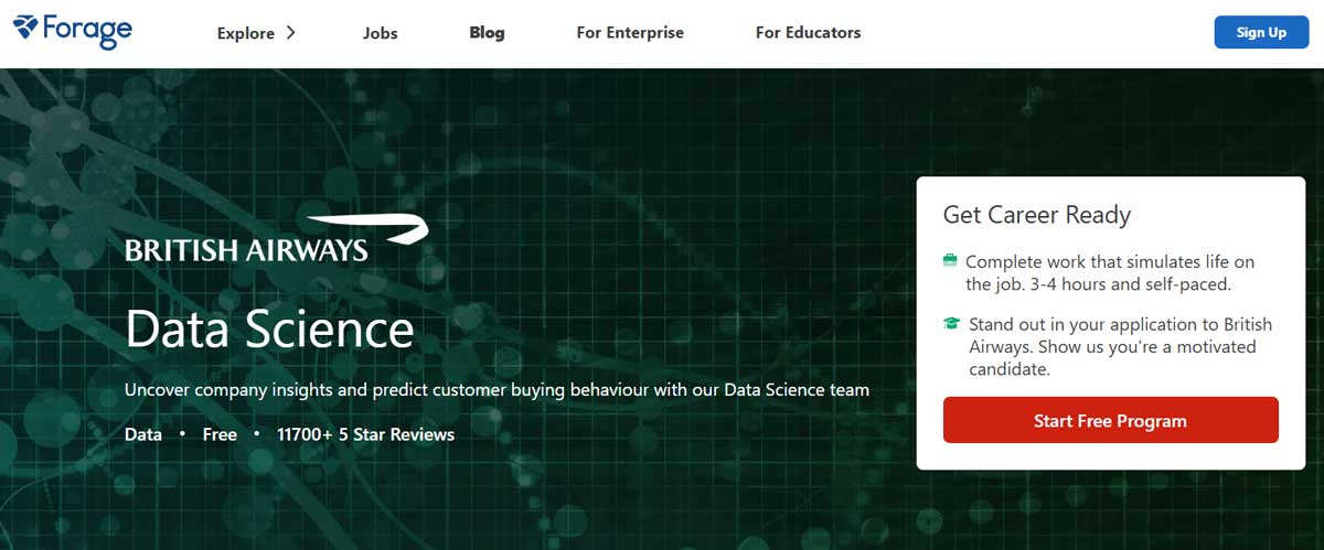 British Airways data science certification